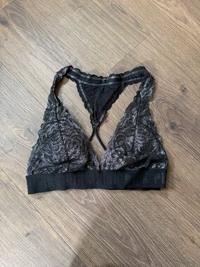 PINK Victoria's Secret Black Lace Racerback Bralette